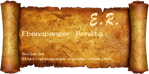 Ebenspanger Renáta névjegykártya